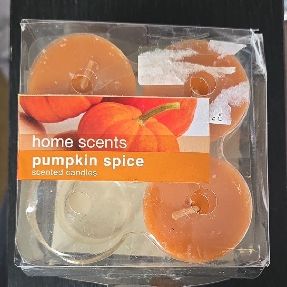 Pumpkin Spice Scented Candles Orange 3 Mini Votives Home Decor Scent Wax Melt
